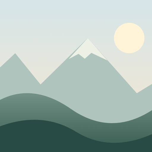 512 × 512 px に仕上げた正方形の山のイラスト